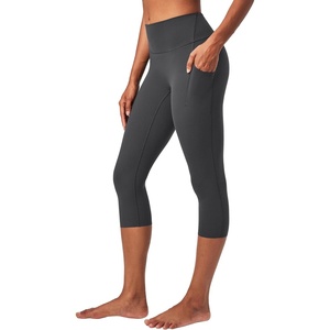 image:imageHeathyoga Buttery Soft Capri Leggings with Pockets for Women Tummy Control Capri Pants High Waisted Yoga Pants WomenGray