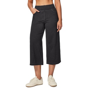 image:imageHeathyoga Capri Jeans for Women Stretchy High Waisted Denim Capris for Women Pull On Cropped Jeans Wide Leg Capri PantsGrey
