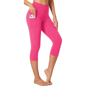 image:imageHeathyoga Capri Leggings for Women High Waisted Capri Leggings with Pockets for Women Tummy Control Yoga Pants WomenHot Pink