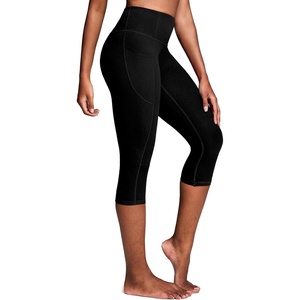 image:imageHeathyoga Capri Leggings with Pockets for Women Tummy Control Knee Length Leggings Yoga Pants Women Capri Pants WorkoutBlack Capri