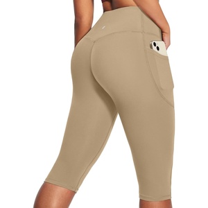 image:imageHeathyoga Capri Leggings with Pockets for Women Tummy Control Knee Length Leggings Yoga Pants Women Capri Pants WorkoutKhaki