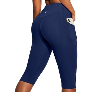 image:imageHeathyoga Capri Leggings with Pockets for Women Tummy Control Knee Length Leggings Yoga Pants Women Capri Pants WorkoutNavy Blue