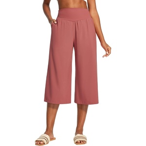 image:imageHeathyoga Capri Pants for Women Wide Leg Casual Pants for Women High Waist Lightweight Capris for Summer with Pockets LoungeCoral