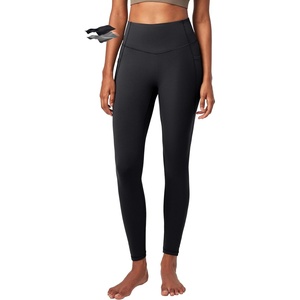image:imageHeathyoga Compression Leggings for Women Tummy Control No Front Seam Leggings with Pockets for Women Workout Yoga PantsBlack