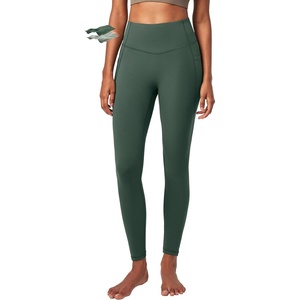 image:imageHeathyoga Compression Leggings for Women Tummy Control No Front Seam Leggings with Pockets for Women Workout Yoga PantsDark Olive Green