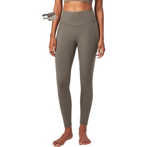 image:imageHeathyoga Compression Leggings for Women Tummy Control No Front Seam Leggings with Pockets for Women Workout Yoga PantsDawn Brown