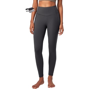 image:imageHeathyoga Compression Leggings for Women Tummy Control No Front Seam Leggings with Pockets for Women Workout Yoga PantsGrey