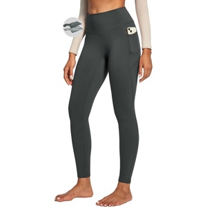image:imageHeathyoga Fleece Lined Leggings Women with Pockets Thermal Leggings for Women Tummy Control Warm Winter Pants Yoga PantsGray