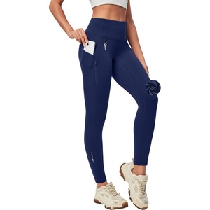 image:imageHeathyoga Fleece Lined Leggings Women with Pockets Waterproof Hiking Pants Women Warm Thermal Leggings Winter Pants RunningBlue
