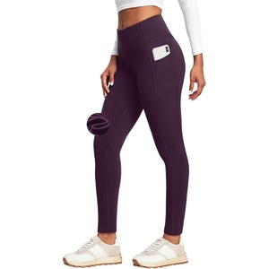 image:imageHeathyoga Fleece Lined Leggings with Pockets for Women Thermal Leggings Warm Leggings Women Winter High Waisted Yoga PantsDark Purple