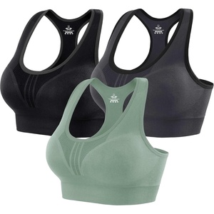 image:imageHeathyoga High Impact Sports Bras for Women High Support Padded Sports Bra Pack Racerback Bras for Women Workout Bra Sets3 Packsblackgreygreen