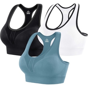 image:imageHeathyoga High Impact Sports Bras for Women High Support Padded Sports Bra Pack Racerback Bras for Women Workout Bra Sets3 Packsblackwhiteblue