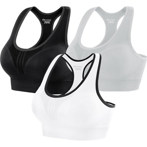 image:imageHeathyoga High Impact Sports Bras for Women High Support Padded Sports Bra Pack Racerback Bras for Women Workout Bra Sets3 Packsblackwhitegray