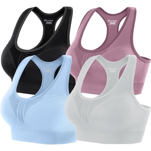 image:imageHeathyoga High Impact Sports Bras for Women High Support Padded Sports Bra Pack Racerback Bras for Women Workout Bra Sets4 Packsblackpinkgraybaby Blue
