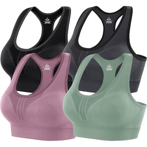 image:imageHeathyoga High Impact Sports Bras for Women High Support Padded Sports Bra Pack Racerback Bras for Women Workout Bra Sets4 Packsblackpinkgreygreen