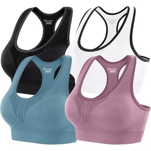 image:imageHeathyoga High Impact Sports Bras for Women High Support Padded Sports Bra Pack Racerback Bras for Women Workout Bra Sets4 Packsblackwhitepinkblue