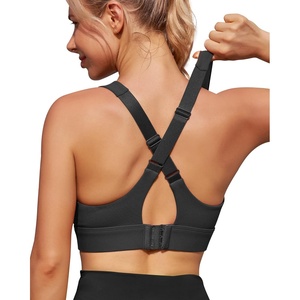 image:imageHeathyoga High Impact Sports Bras for Women High Support Sports Bra Padded Strappy Sports Bras for Running Workout Bras Black
