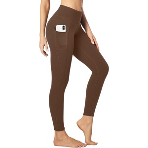 image:imageHeathyoga Leggings with Pockets for Women Tummy Control High Waisted Yoga Pants Women Compression Workout LeggingsBrown