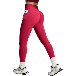 image:imageHeathyoga Scrunch Butt Lifting Leggings with Pockets for Women Tummy Control Compression Leggings No Front Seam Yoga PantsRuby Red