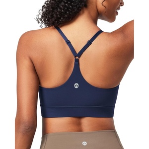 image:imageHeathyoga Sports Bras for Women Adjustable Strappy Sports Bra YBack Low Impact Racerback Workout Bra with Removable PadsNavy Blue