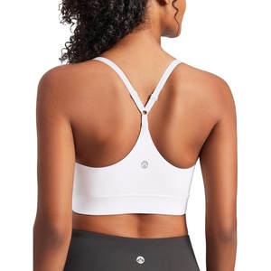 image:imageHeathyoga Sports Bras for Women Adjustable Strappy Sports Bra YBack Low Impact Racerback Workout Bra with Removable PadsWhite