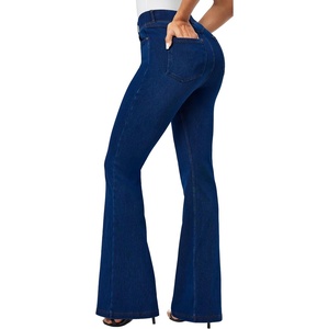 image:imageHeathyoga Stretchy Bell Bottom Jeans for Women Trendy Pull On Bootcut Flare Jean Leggings Jeggings for Women with PocketsDark Blue