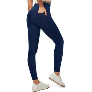 image:imageHeathyoga Stretchy Jeans for Women Trendy High Waist Pull On Jeggings Tummy Control Womens Skinny Jeans Leggings with PocketsFlexdenim Dark Blue