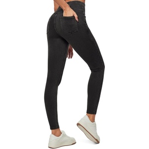 image:imageHeathyoga Stretchy Jeans for Women Trendy High Waist Pull On Jeggings Tummy Control Womens Skinny Jeans Leggings with PocketsFlexdenim Grey
