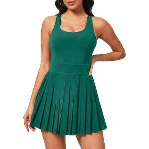 image:imageHeathyoga Tennis Dresses for Women with Shorts and Bra Athletic Dress for Women Workout Dress with Pockets for GolfDark Green