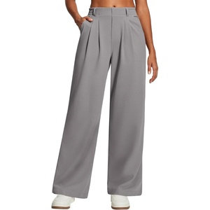 image:imageHeathyoga Wide Leg Stretchy Work Pants Women Pull on Dress Pants High Waisted Business Casual Trousers Slacks for WomenLight Grey