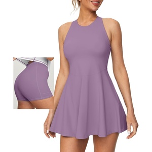 image:imageHeathyoga Womens Tennis Dress with Shorts Underneath Athletic Dress for Women Summer Romper Dresses with Pockets Golf OutfitsMauve
