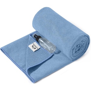 image:imageHeathyoga Yoga Mat Towel Non Slip for Hot Yoga Towel with Silicone Grip amp Free Spray Bottle 72X26 Extra Large Microfiber Yoga Towel for Bikram Pilates FitnessLight Blue