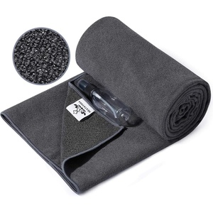 image:imageHeathyoga Yoga Mat Towel Non Slip for Hot Yoga Towel with Silicone Grip amp Free Spray Bottle 72X26 Extra Large Microfiber Yoga Towel for Bikram Pilates FitnessGrey