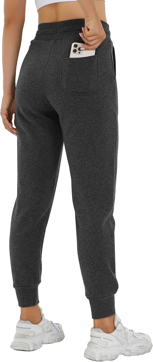 image:imageHeathyoga Fleece Lined Joggers for Women Thermal Sweatpants for Women Joggers with Pockets Workout Pants Running PantsCharcoal