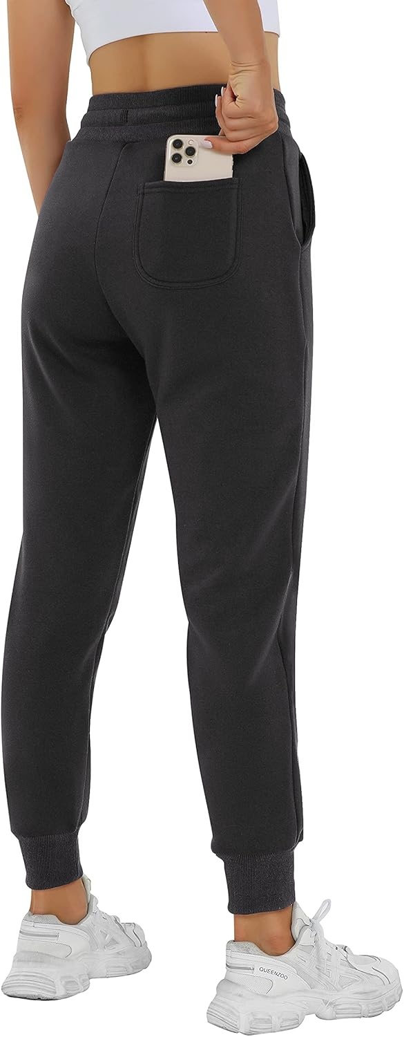 image:imageHeathyoga Fleece Lined Joggers for Women Thermal Sweatpants for Women Joggers with Pockets Workout Pants Running PantsGrey