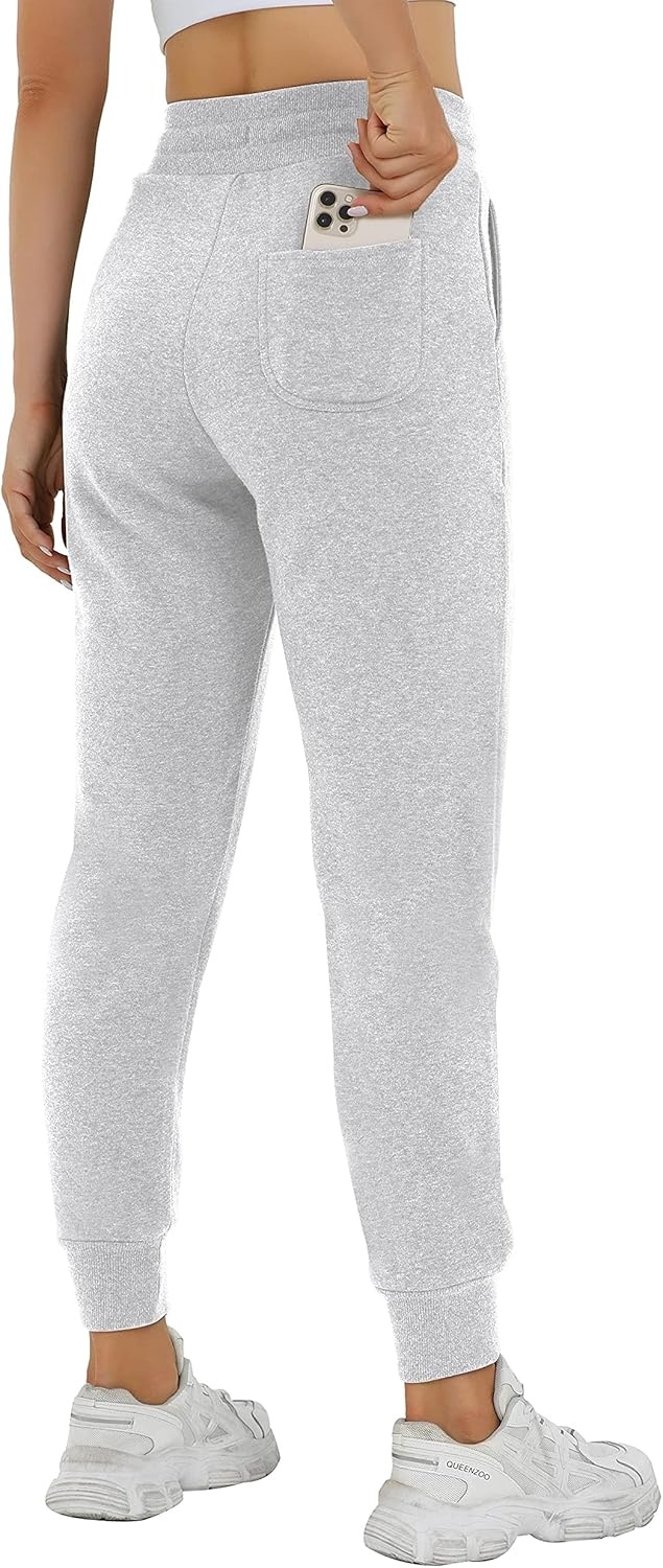 image:imageHeathyoga Fleece Lined Joggers for Women Thermal Sweatpants for Women Joggers with Pockets Workout Pants Running PantsLight Gray