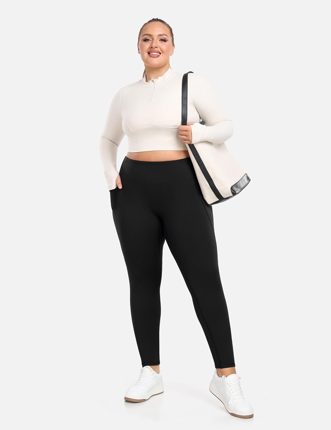 image:imageHeathyoga Fleece Lined Plus Size Leggings with Pockets Tummy Control Plus Size Pants for Women Workout Clothes XL4XL