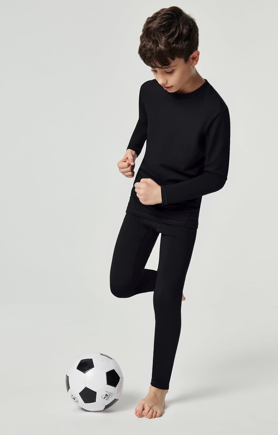 image:imageHeathyoga Thermal Underwear for Kids Boys Toddler Thermal Set Fleece Lined Long Johns Base Layer Winter Clothes for GirlsBlack
