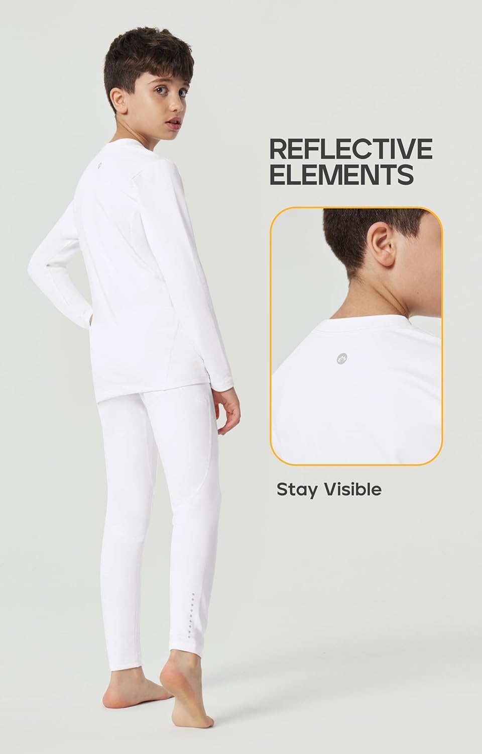 image:imageHeathyoga Thermal Underwear for Kids Boys Toddler Thermal Set Fleece Lined Long Johns Base Layer Winter Clothes for GirlsWhite