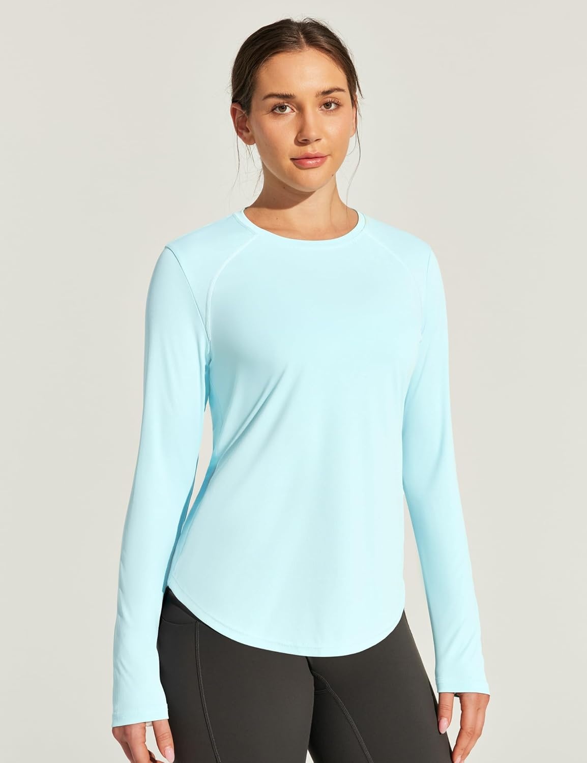 image:imageHeathyoga Womens Workout Tops UPF 50 Long Sleeve Sun Shirts for Women SPF Rash Guard UV Protection Hiking Running ShirtsMint Green