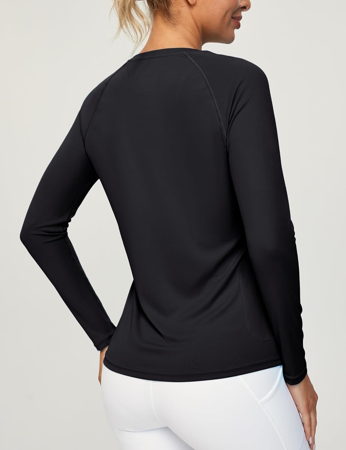 image:imageHeathyoga Womens Workout Tops UPF 50 Long Sleeve Sun Shirts for Women SPF Rash Guard UV Protection Hiking Running ShirtsOld Black