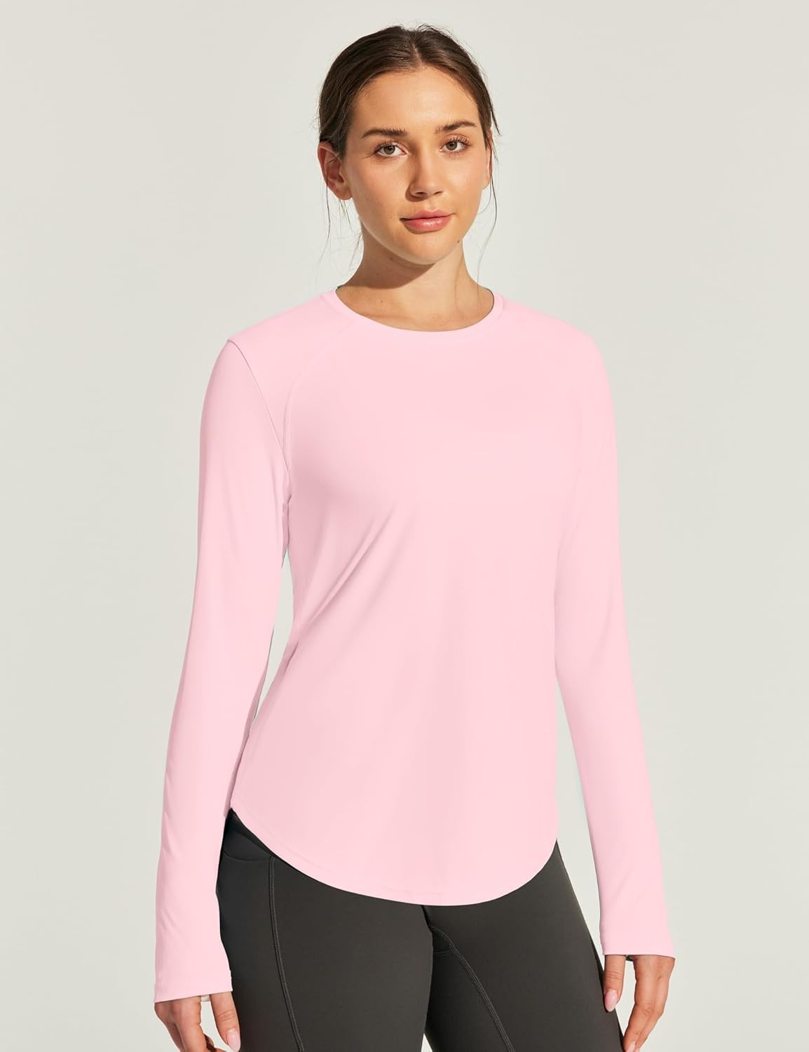 image:imageHeathyoga Womens Workout Tops UPF 50 Long Sleeve Sun Shirts for Women SPF Rash Guard UV Protection Hiking Running ShirtsPink