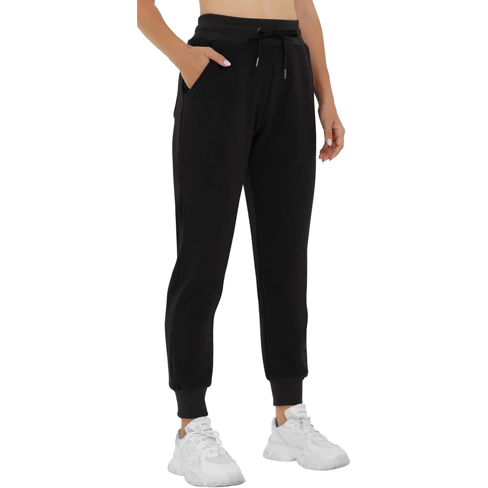 image:imageHeathyoga Fleece Lined Joggers for Women Thermal Sweatpants for Women Joggers with Pockets Workout Pants Running PantsBlack