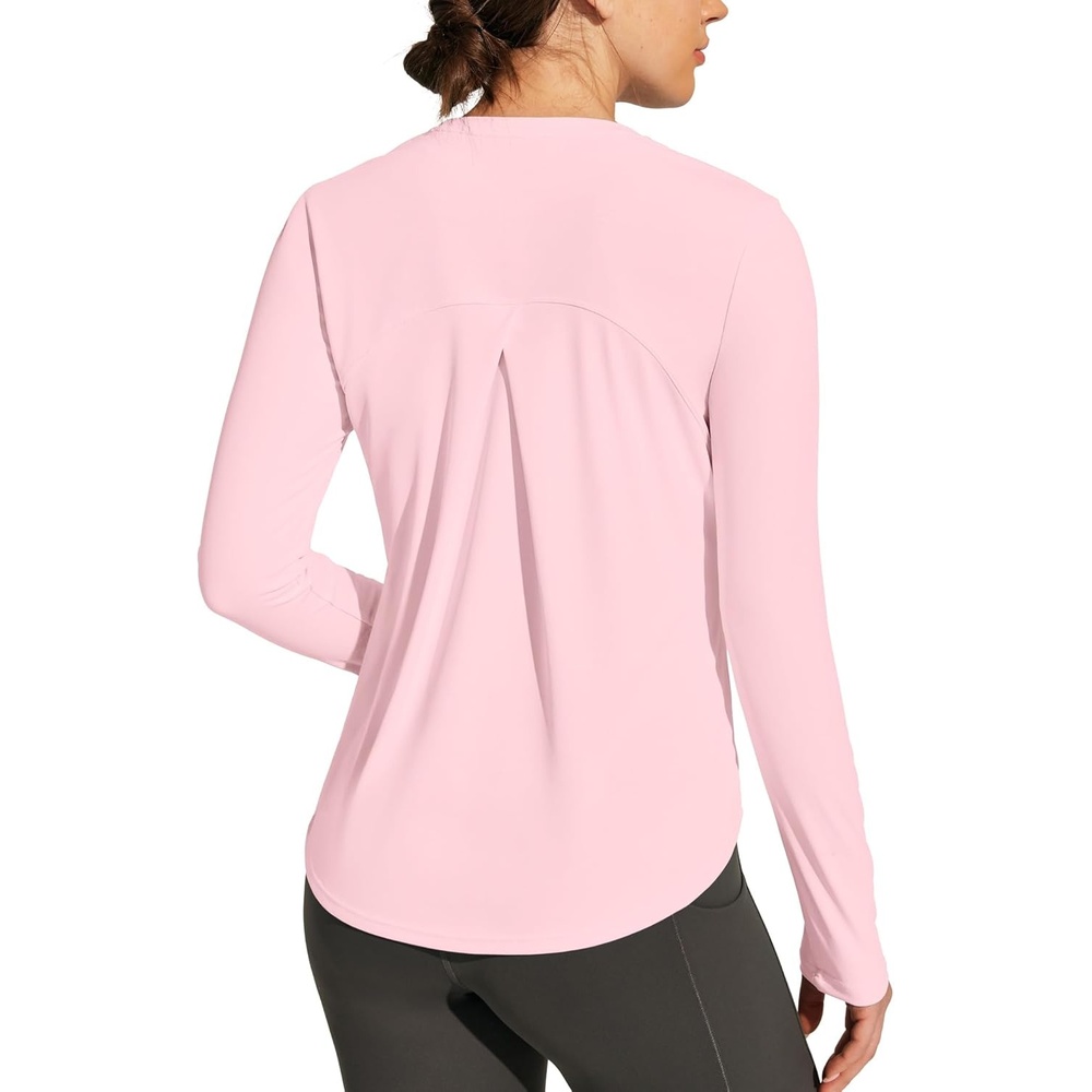 image:imageHeathyoga Womens Workout Tops UPF 50 Long Sleeve Sun Shirts for Women SPF Rash Guard UV Protection Hiking Running ShirtsPink