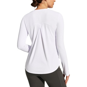 image:imageHeathyoga Womens Workout Tops UPF 50 Long Sleeve Sun Shirts for Women SPF Rash Guard UV Protection Hiking Running ShirtsWhite