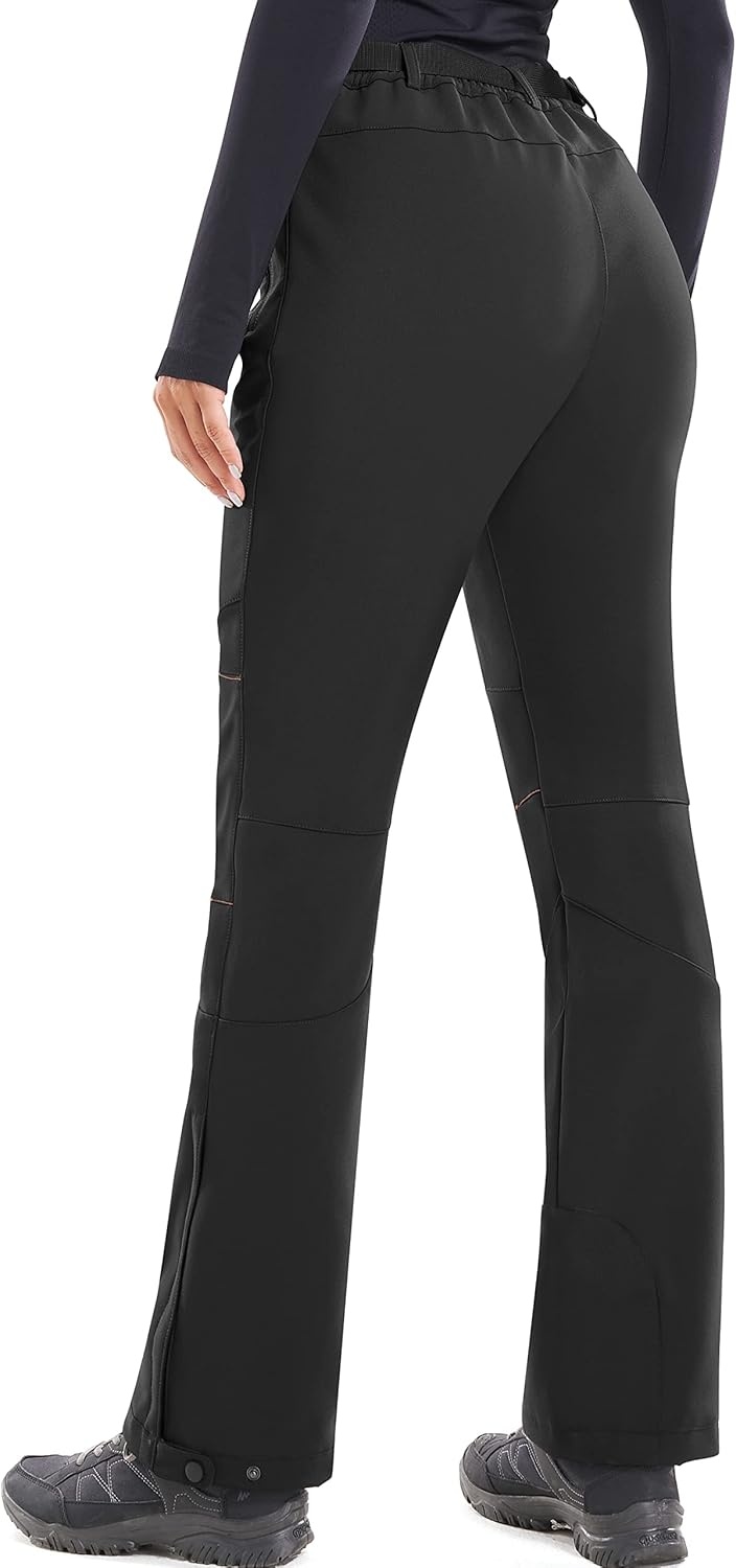 image:imageHeathyoga Snow Ski Pants Women Waterproof Softshell Insulated Fleece Lined Snowboard Pants Hiking Pants for Winter OutdoorBlack