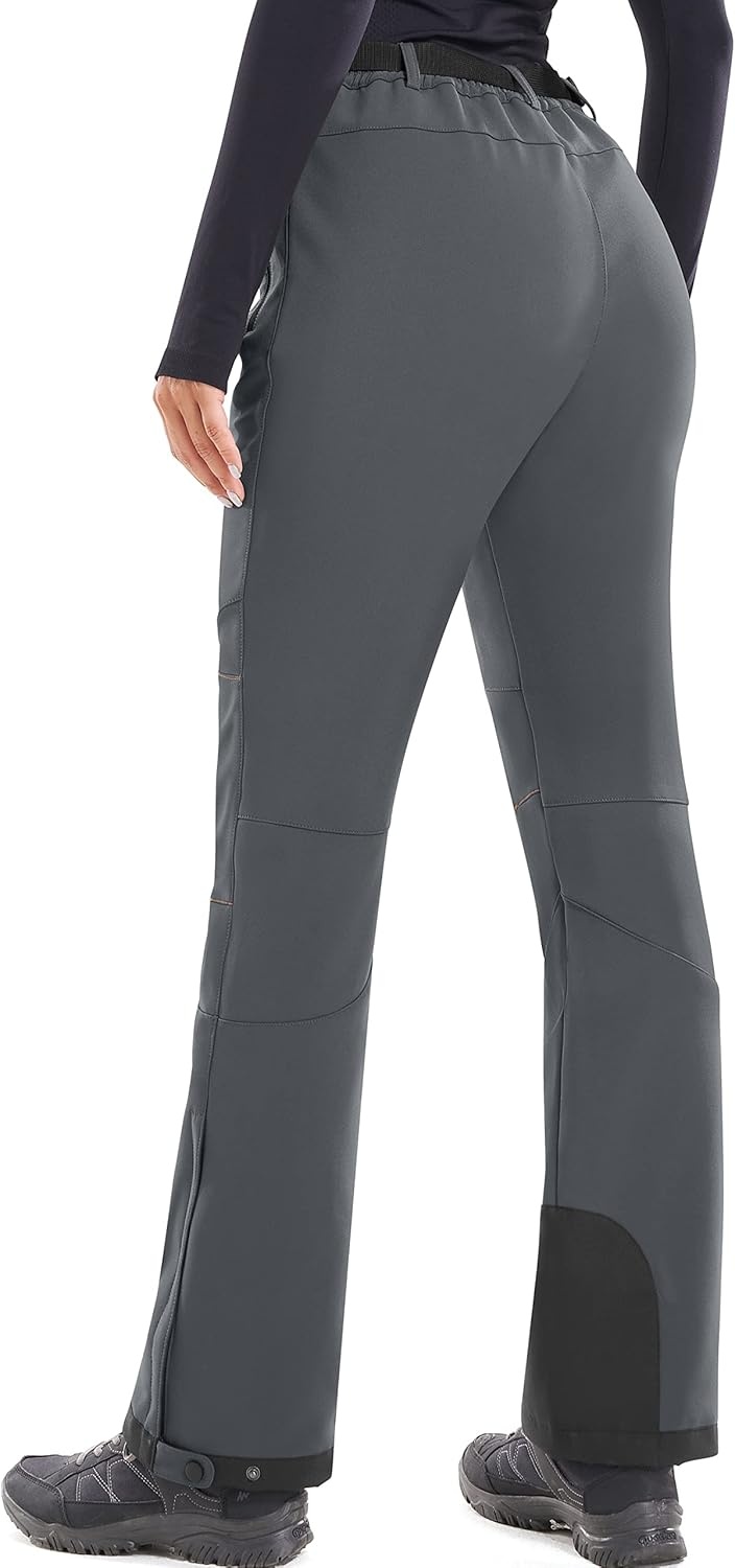 image:imageHeathyoga Snow Ski Pants Women Waterproof Softshell Insulated Fleece Lined Snowboard Pants Hiking Pants for Winter OutdoorGray
