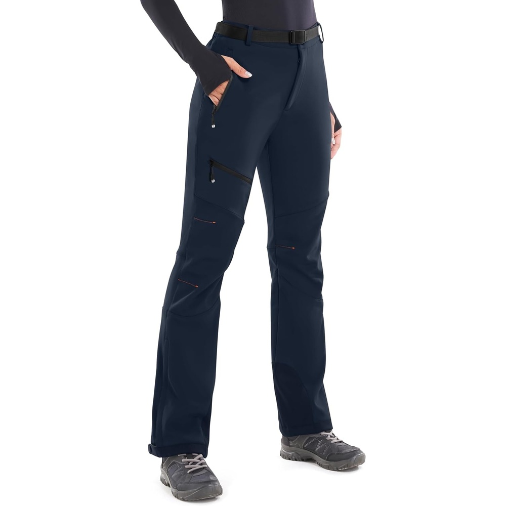 image:imageHeathyoga Snow Ski Pants Women Waterproof Softshell Insulated Fleece Lined Snowboard Pants Hiking Pants for Winter OutdoorNavy Blue