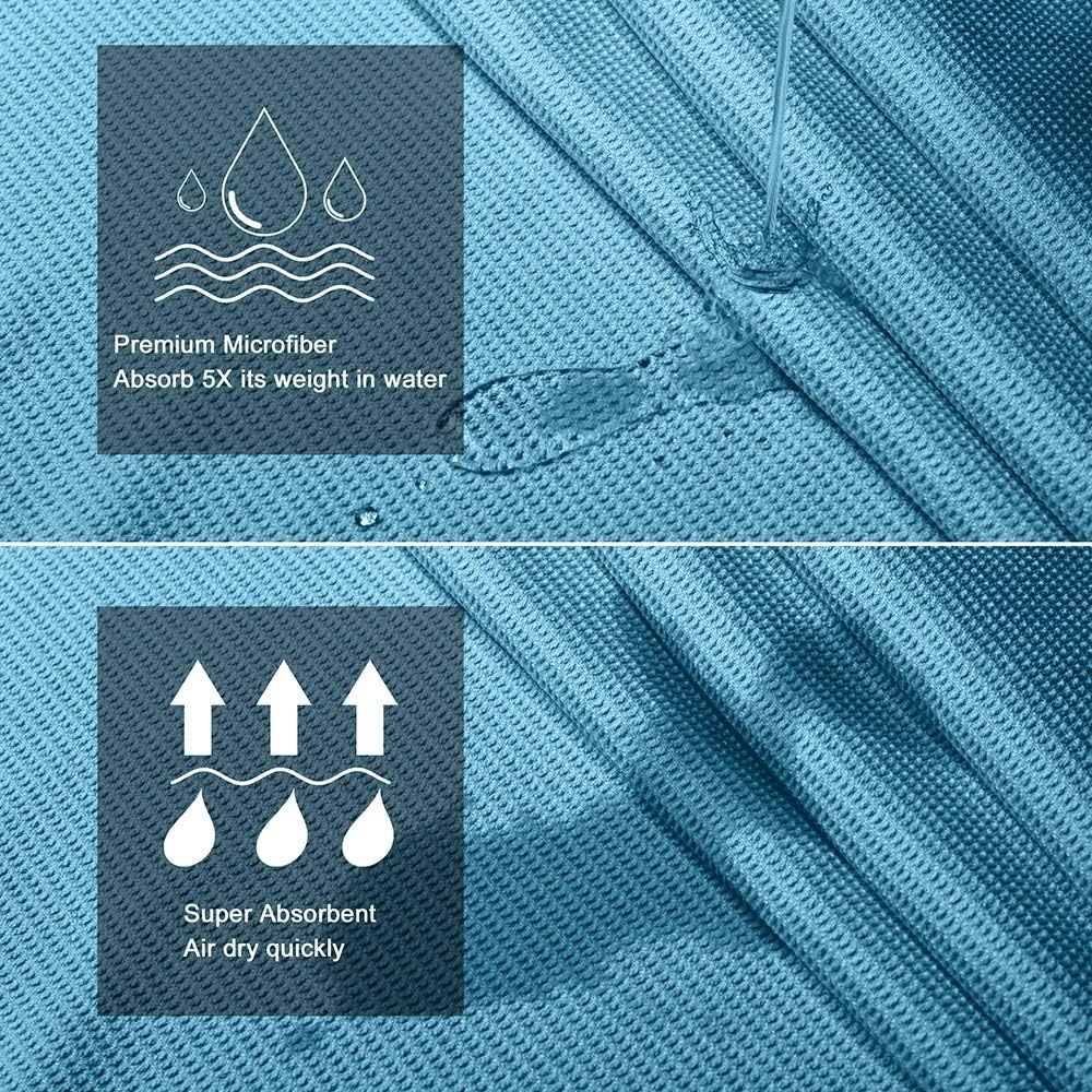 image:imageHeathyoga Hot Yoga Towel Non Slip Microfiber Non Slip Yoga Mat Towel Exclusive Corner Pockets Design DualGrip Sweat Absorbent Perfect for Hot Yoga Bikram Pilates and Yoga MatsTeal