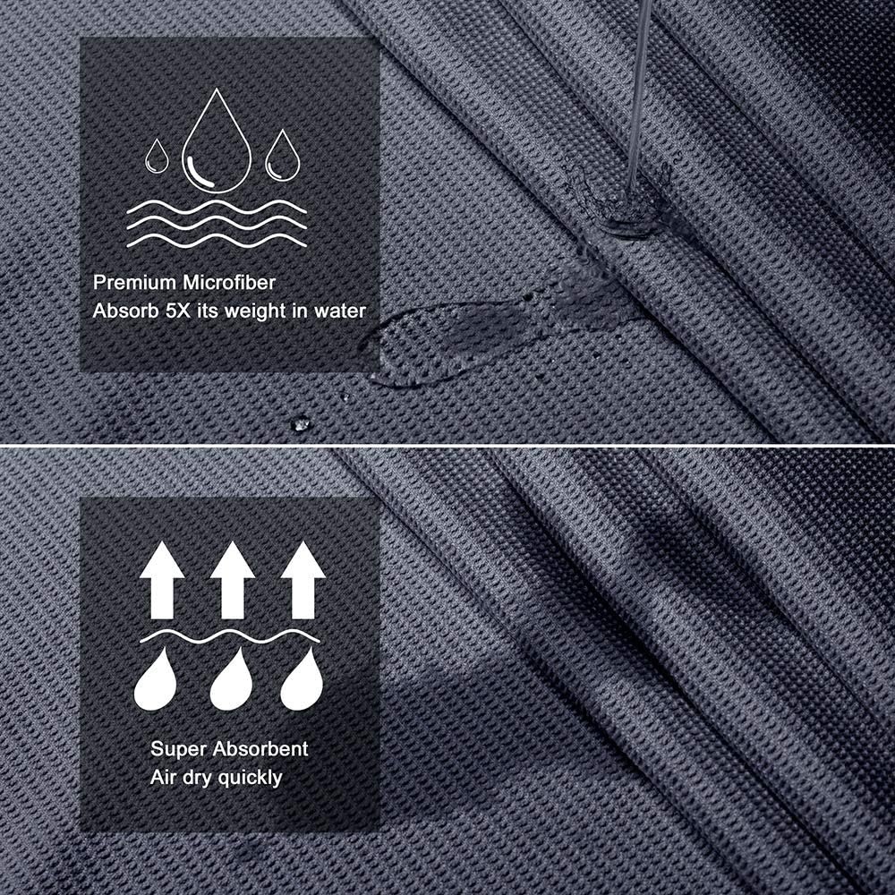 image:imageHeathyoga Hot Yoga Towel Non Slip Microfiber Non Slip Yoga Mat Towel Exclusive Corner Pockets Design DualGrip Sweat Absorbent Perfect for Hot Yoga Bikram Pilates and Yoga MatsCharcoal